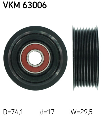 Galoppino/Guidacinghia, Cinghia Poly-V - VKM 63006 SKF